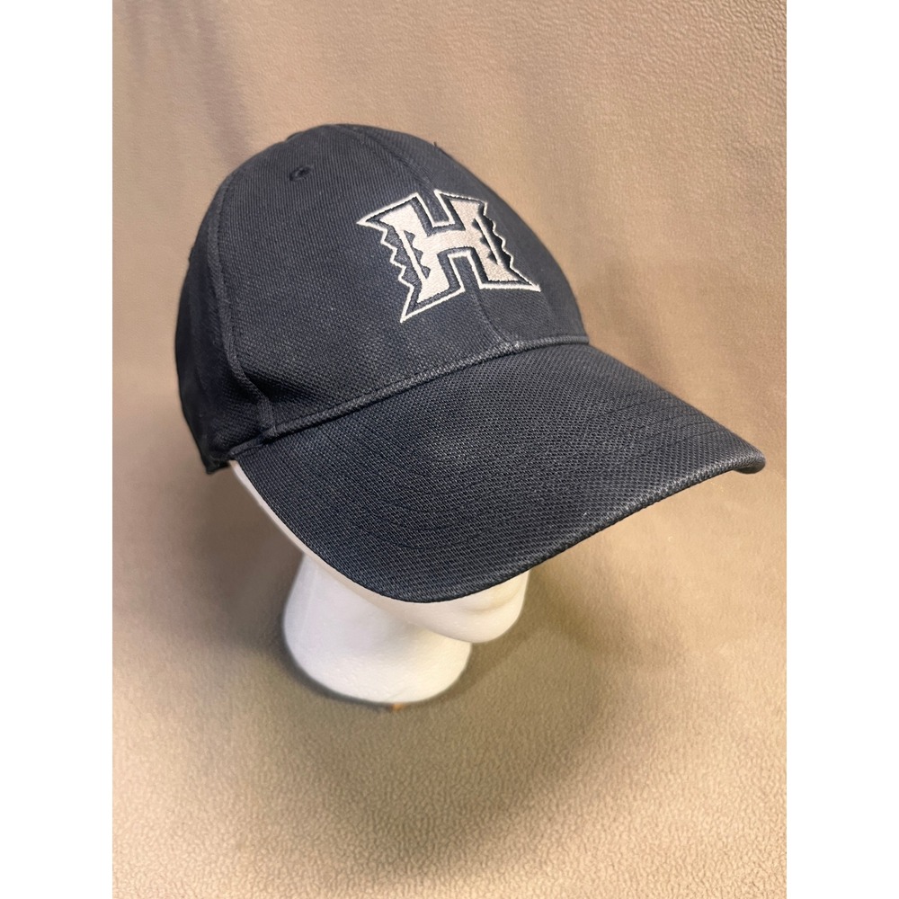 Kulanui Hawaii Mens‎ Black Embroidered H Logo Baseball Cap Hat One Size Fits All